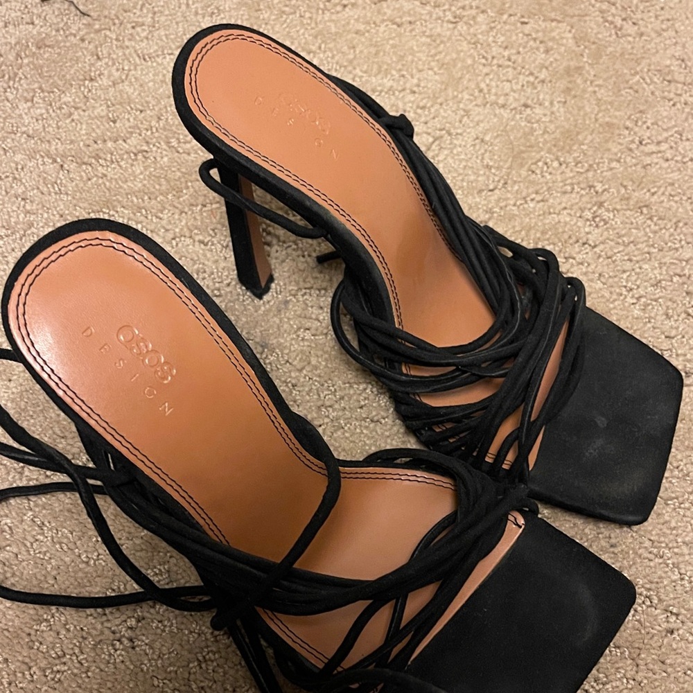 ASOS Black Lace-Up Heels